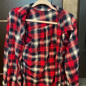aerie navy white and red flannel